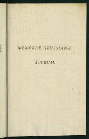 Memoriae Geussianae Sacrum.