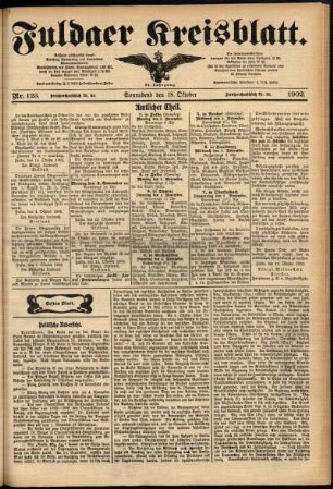 Ausgabe vom Samstag, den 18. Oktober 1902.