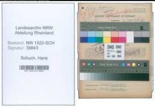 Entnazifizierung Hans Schuch , geb. 19.02.1916 (Baecker)