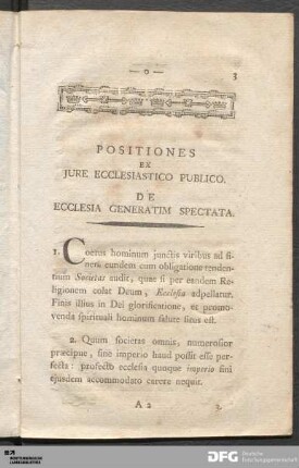 Positiones Ex Jure Ecclesiastico Publico.