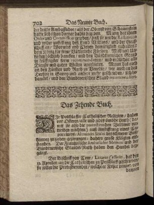 Das Zehende Buch.