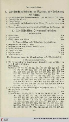 D. Die Klösterlichen Ordensgenossenschaften