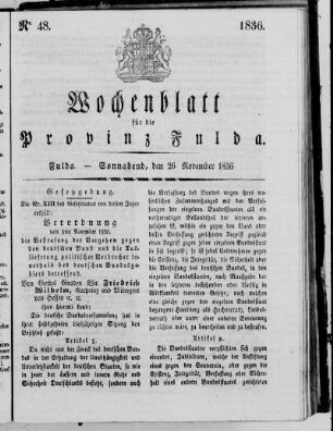 Nr. 48, , Ausgabe vom 26. November 1836 [S. 892/893 fehlt]