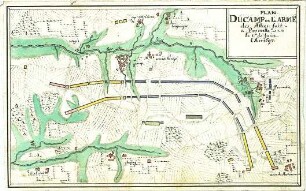 WHK 9 Reichs- und Französischer Krieg von 1688-1697 bis zum Frieden von Ryswick: Plan des Feldlagers der Alliierten bei Promelles, 1. Juni 1697