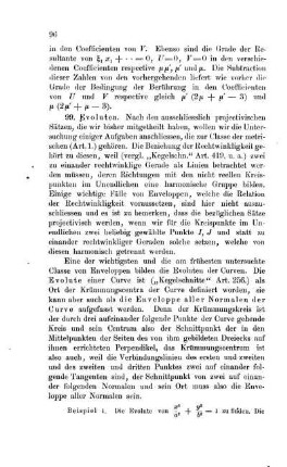 Die Evolute einer Curve als Enveloppe ihrer Normalen. Beispiele.