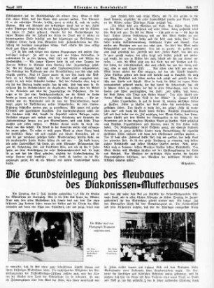 Die Grundsteinlegung des Neubaues des Diakonissen-Mutterhauses / Scriba
