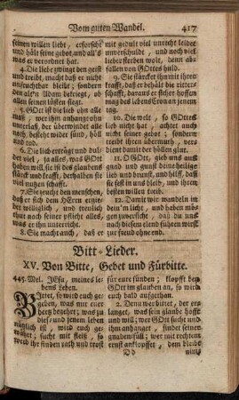 XV. Von Bitte, Gebet und Fürbitte