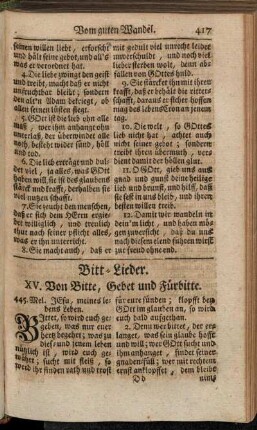XV. Von Bitte, Gebet und Fürbitte
