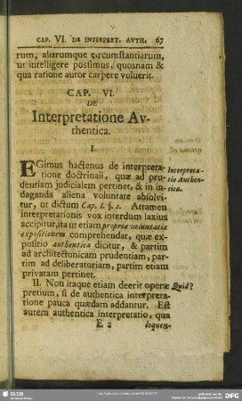 Cap. VI. De Interpretatione Authentica