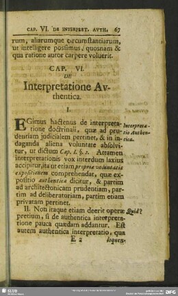 Cap. VI. De Interpretatione Authentica