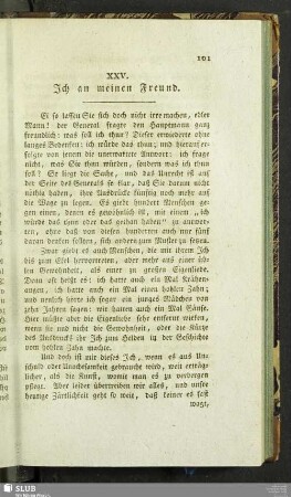 XXV. Ich an meinen Freund