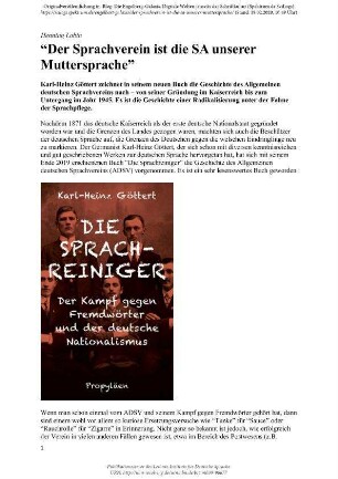 "Der Sprachverein ist die SA unserer Muttersprache"