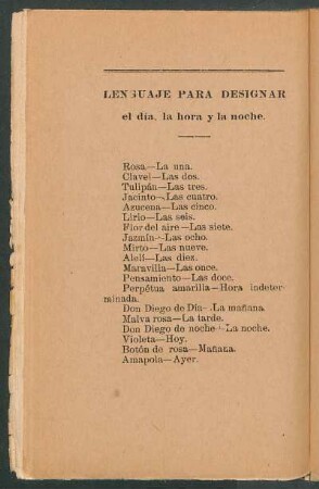 Lenguaje para designar el día, la hora y la noche