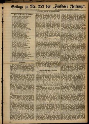 Zweite Ausgabe vom Samstag, den 01. November 1890.