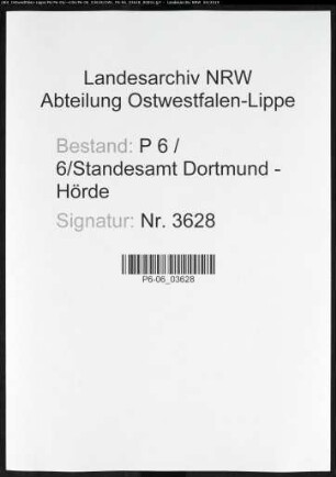 Sterberegister Standesamt Dortmund-Hörde (VII)