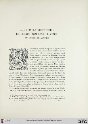 5. Pér. 5.1922: La "Sibylle Delphique" de Ludger Tom Ring le Vieux au musée du Louvre