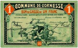 Geldschein / Notgeld, Francs (FRF), 31.10.1915