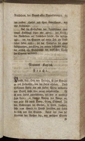 Neuntes Kapitel. Pracht. - Vierzehntes Kapitel. Folgen aus dem bisherigen Vortrage über den Luxus.