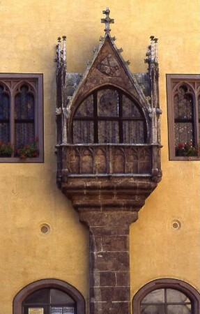 Regensburg - Erker am Rathaus : Erker an der Rathausfassade, aufgenommen ca. 2001 in Regensburg