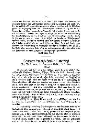 Sokrates im erziehenden Unterricht : (Schluß)