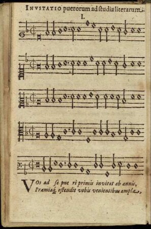 I. Invitatio puerorum ad studia literarum.