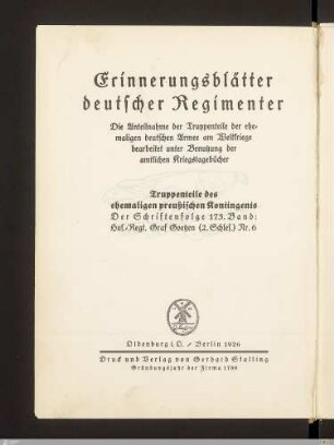 Husaren-Regiment Graf Goetzen (2. Schlesisches) Nr. 6 im Weltkriege 1914 - 1918