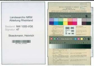 Entnazifizierung Heinrich Stoeckmann , geb. 01.07.1900 (Werkmeister)