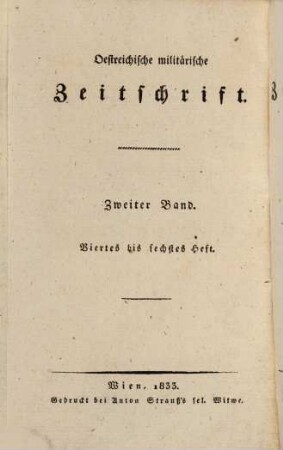 Oestreichische militärische Zeitschrift. 1833, 2