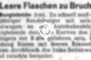 Leere Flaschen zu Bruch