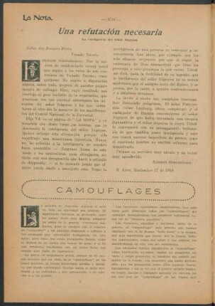 Una refutación necesaria : La inteligencia del señor Irigoyen