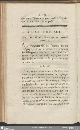 Chapitre XIII. Des Parties Extérieures Du Corps Humain