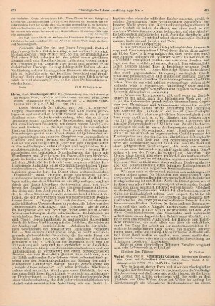 431-432 [Rezension] Heim, Karl, Glaubensgewißheit