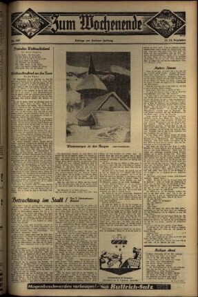 Zweite Ausgabe vom Samstag, den 21. Dezember 1935.
