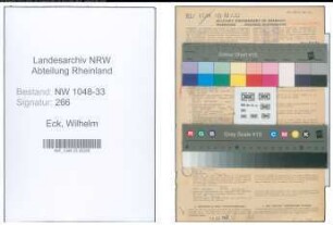 Entnazifizierung Wilhelm Eck , geb. 05.09.1892 (Stadtbeamter)