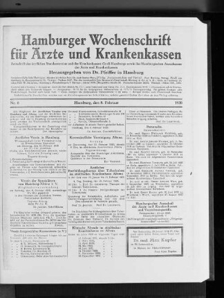 Hamburgischer Ausschuß der Ärzte und Krankenkassen und Verrechnungsstelle.
