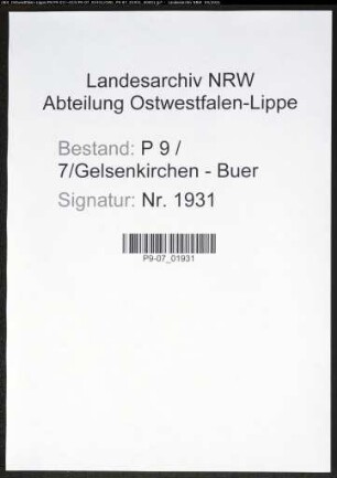Heiratsregister Standesamt Gelsenkirchen-Buer