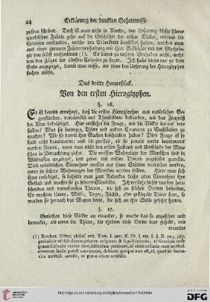 Das dritte Hauptstueck: Von den ersten Hieroglyphen