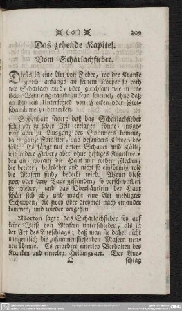 Das zehende Kapitel. Vom Scharlachfieber