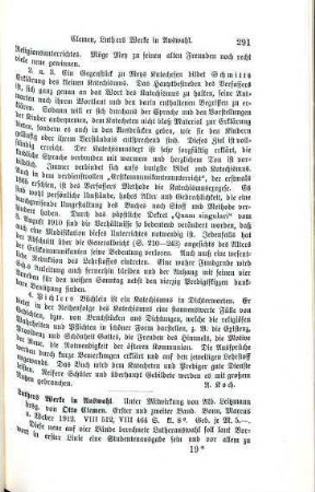 291-292 [Rezension] Luther, Martin, Luthers Werke in Auswahl, 1. und 2. Band