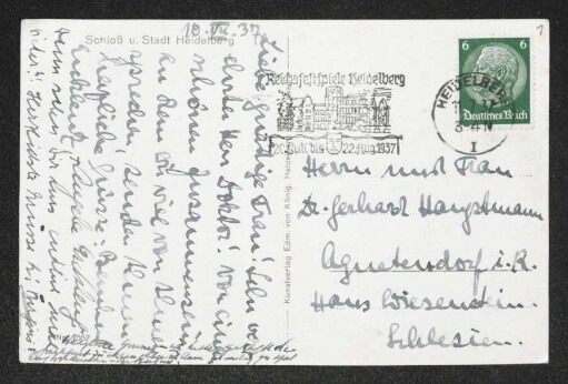 Brief von Bernhard Ercklentz und Angela Ercklentz an Margarete Hauptmann und Gerhart Hauptmann
