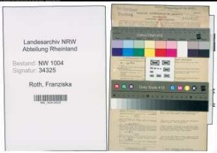 Entnazifizierung Franziska Roth , geb. 22.04.1897 (Postassistentin)