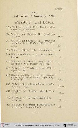 MIniaturen und Dosen (Nr. 292-432)