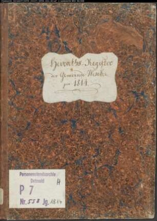 Zivilstandsregister der Mairie Weseke (H 1814). (Gemeinde: Weseke, Kreis Borken)