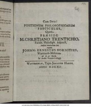 Positionum Philosophicarum Fasciculus