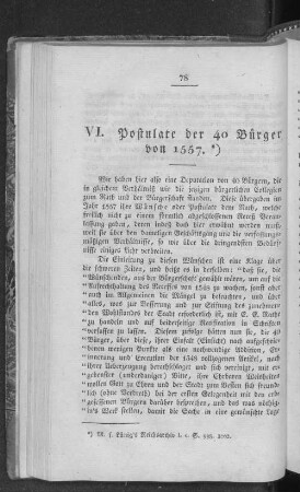 VI. Postulate der 40 Bürger von 1557.