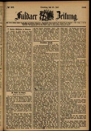 Ausgabe vom Dienstag, den 20. Juli 1886.