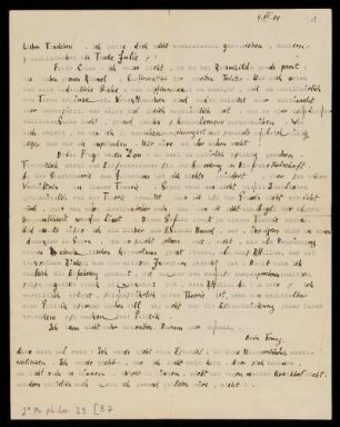 Brief von Franz Rosenzweig an Gertrud Oppenheim
