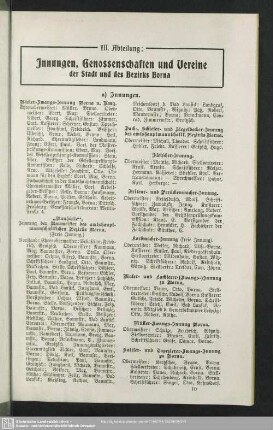 VIII. Abteilung. Innungen, Genossenschaften und Vereine der Stadt Borna