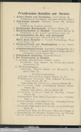 Privatkranken-Anstalten und -Vereine