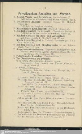 Privatkranken-Anstalten und -Vereine